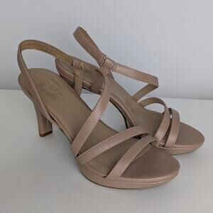 Naturalizer Brenta Strappy Nude Heels Sandals 8.5
